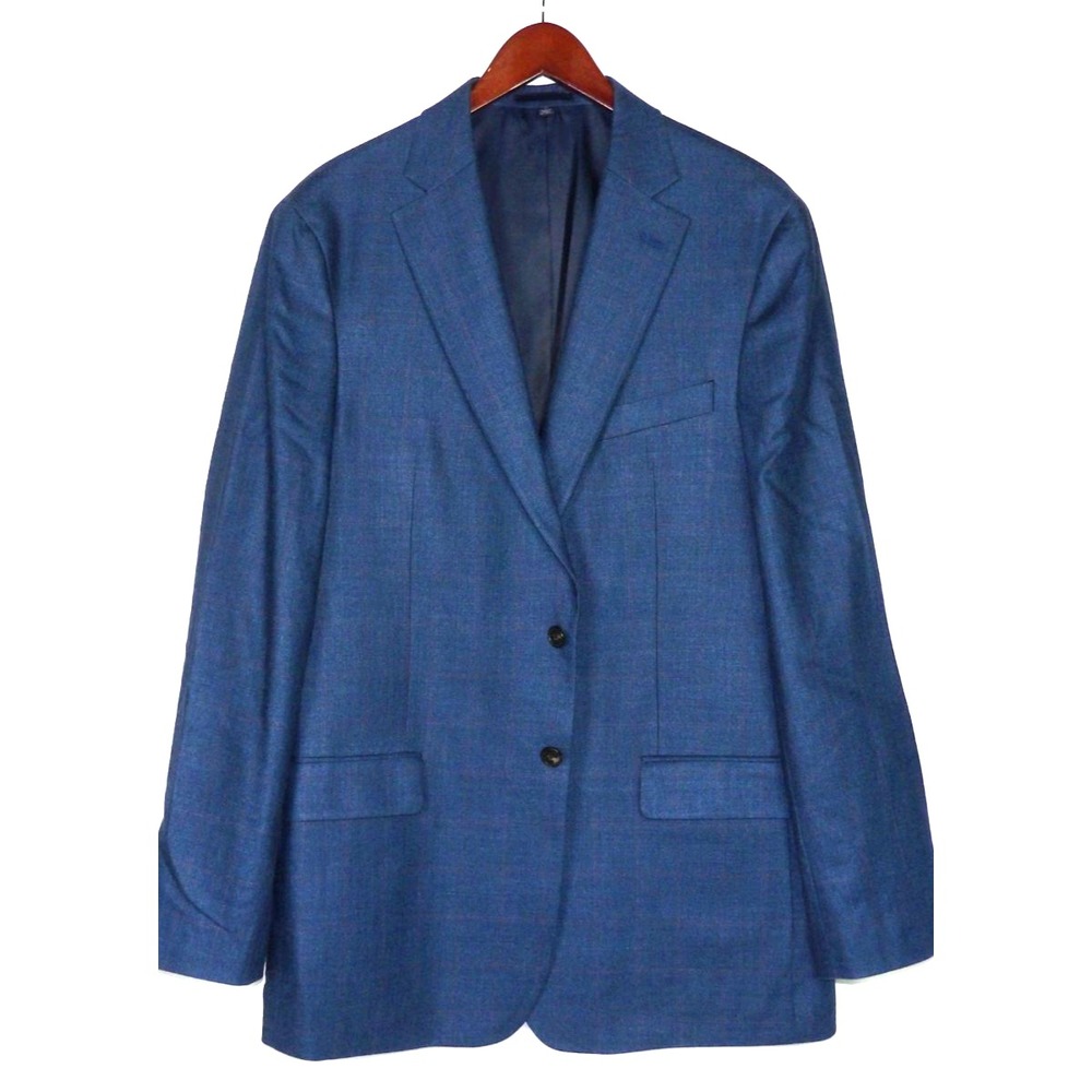 Jos. A. Bank 1905 Silk/Wool 2 Button Blue Plaid Blazer Men's 44 Long